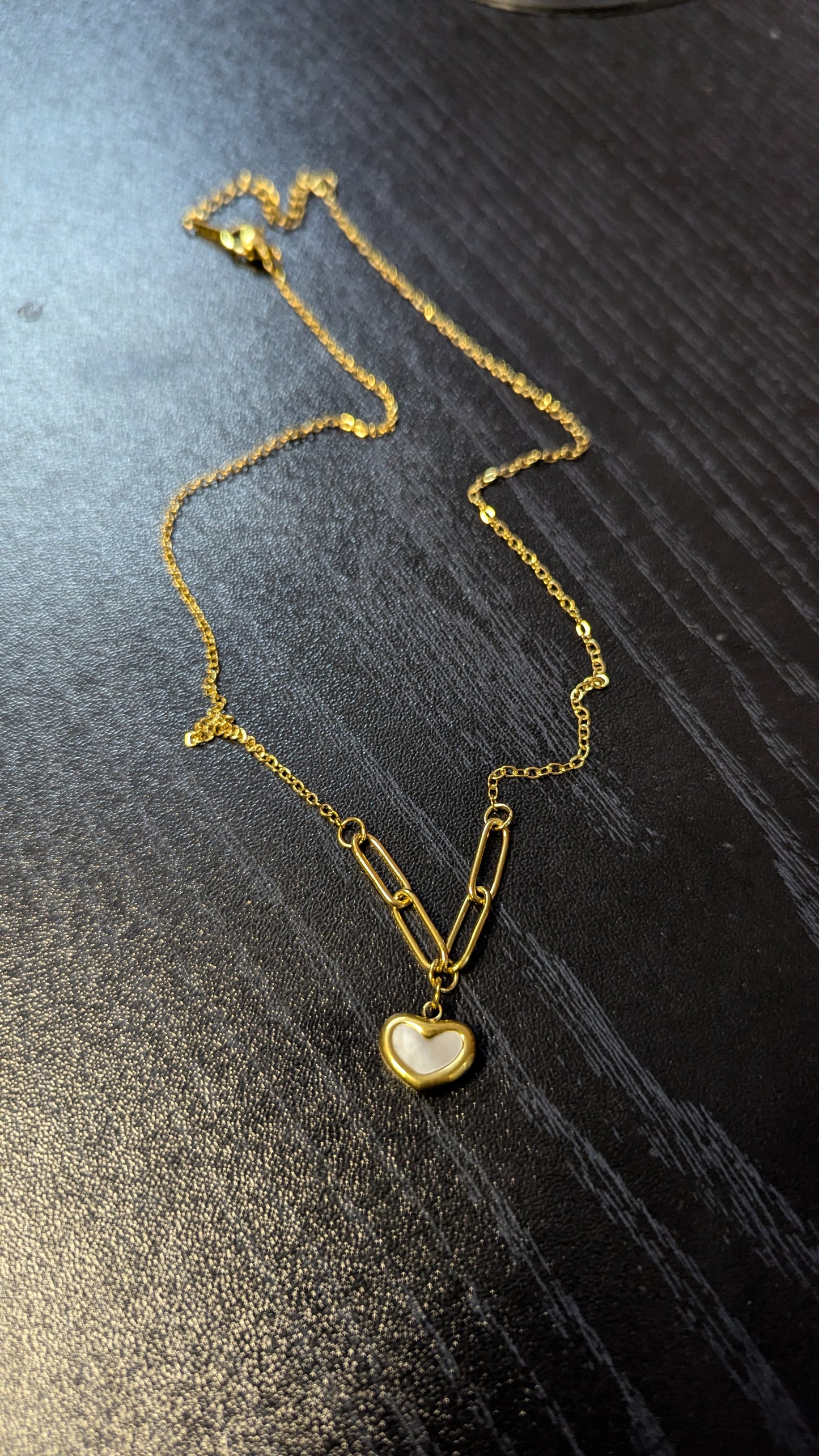 Delicate Gold Anti-Tarnish Chain with Tiny Heart Pendant