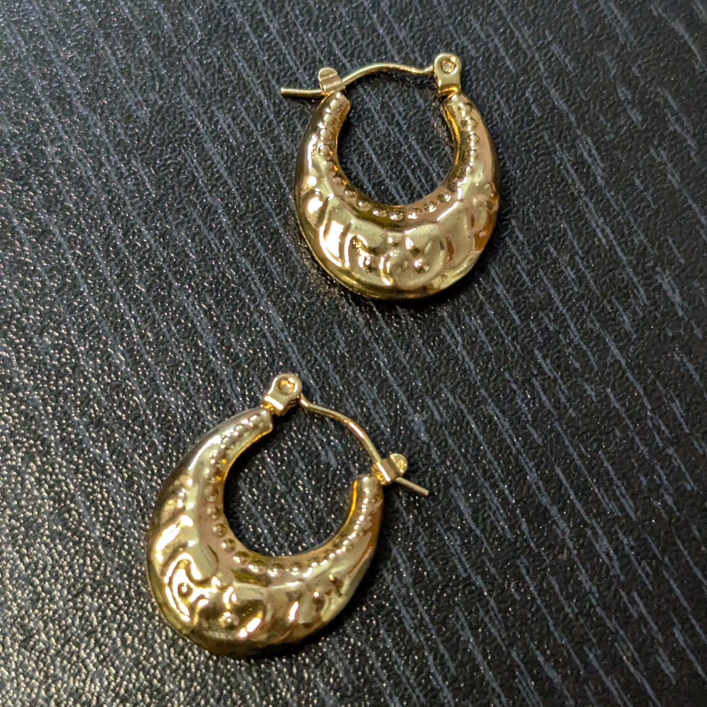Classic Gold Engraved Hoops