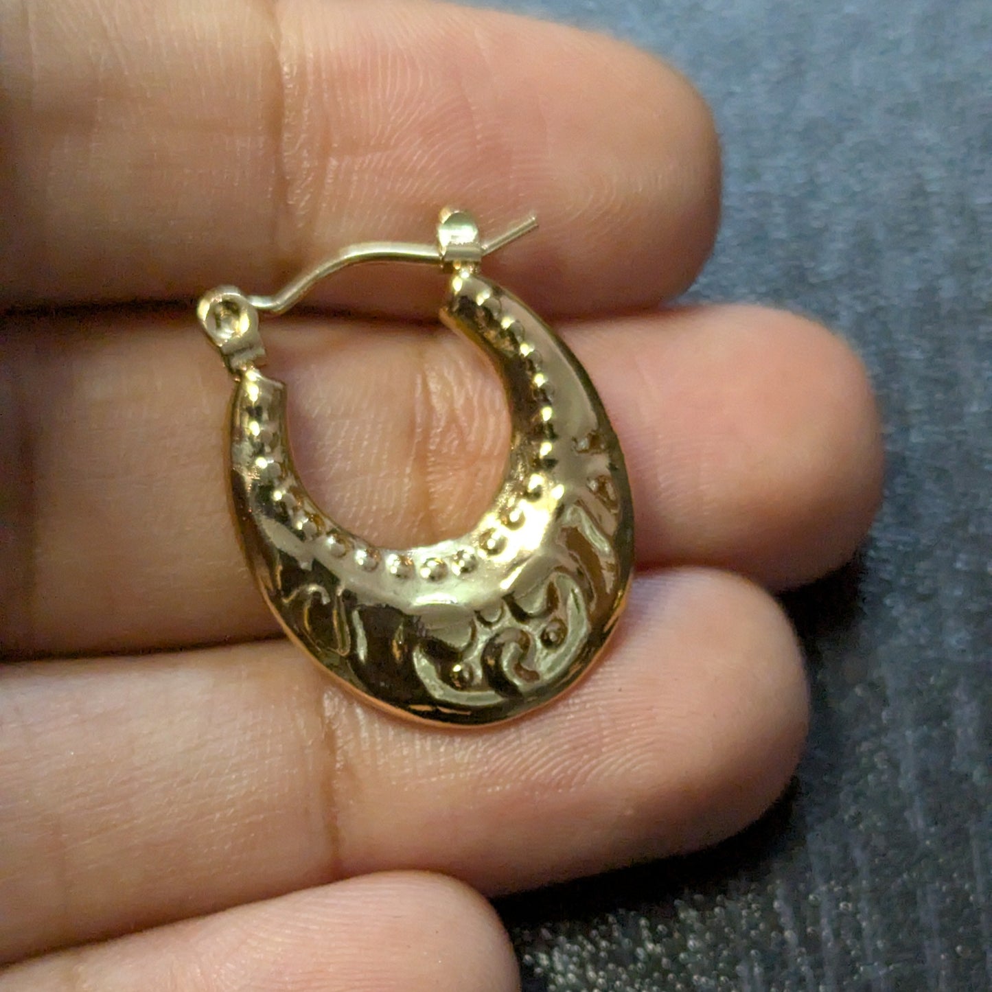 Classic Gold Engraved Hoops