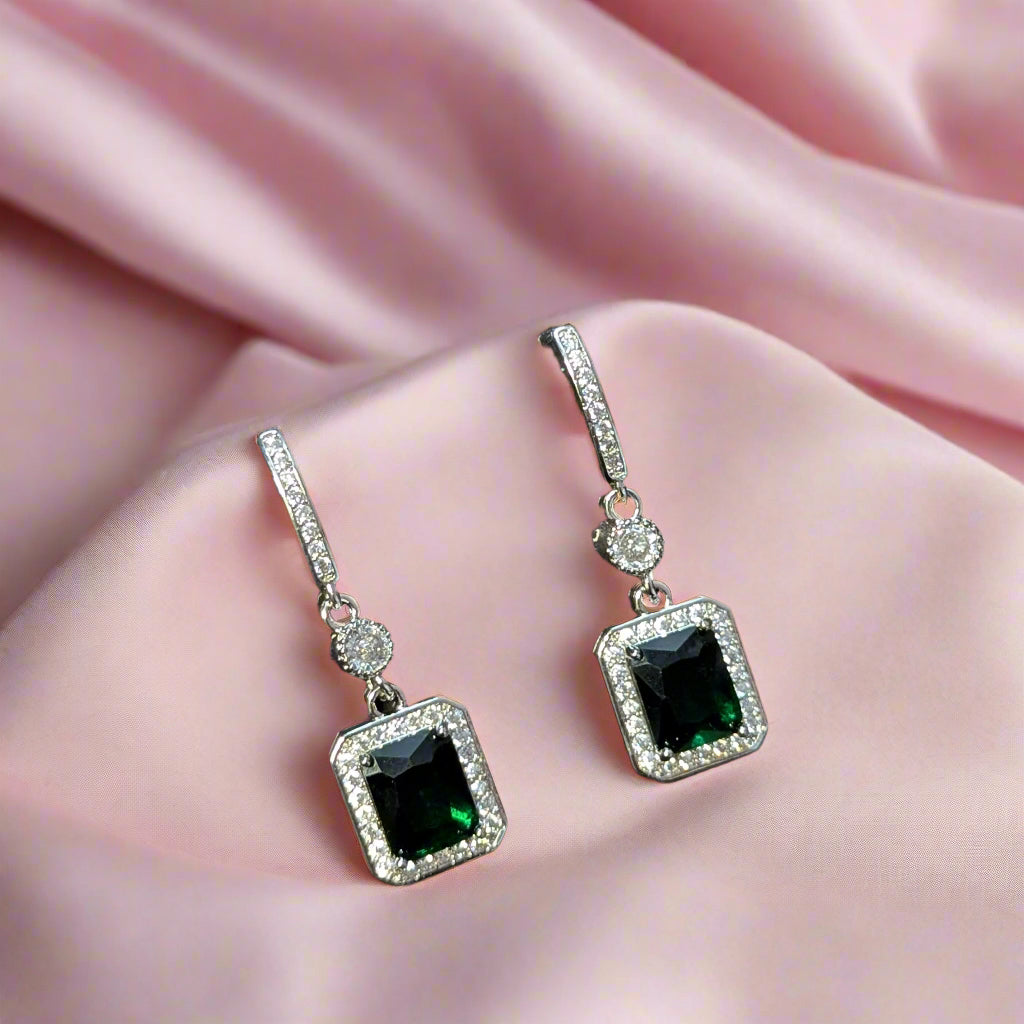 Luxe Gold-Plated Stone Drop Earrings