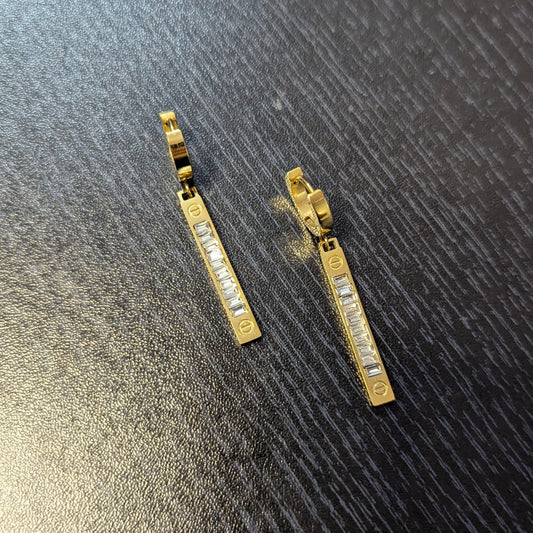 SOGASA Sleek Gold Bar Drop Earrings