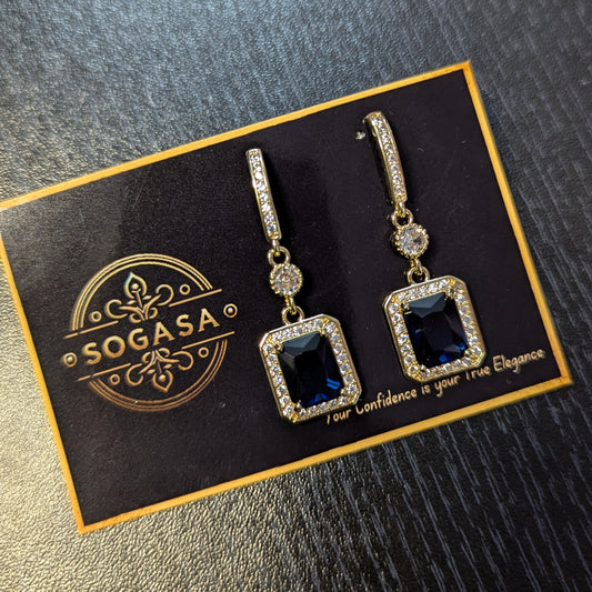 Luxe Gold-Plated Stone Drop Earrings