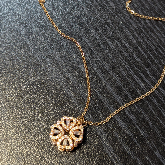 2 in 1 Rose Gold Dual-Style Pendant Chain | Anti-Tarnish Daily Wear Necklace